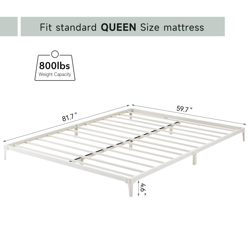 Iwen 4.6'' Bed Frame, Queen, Black