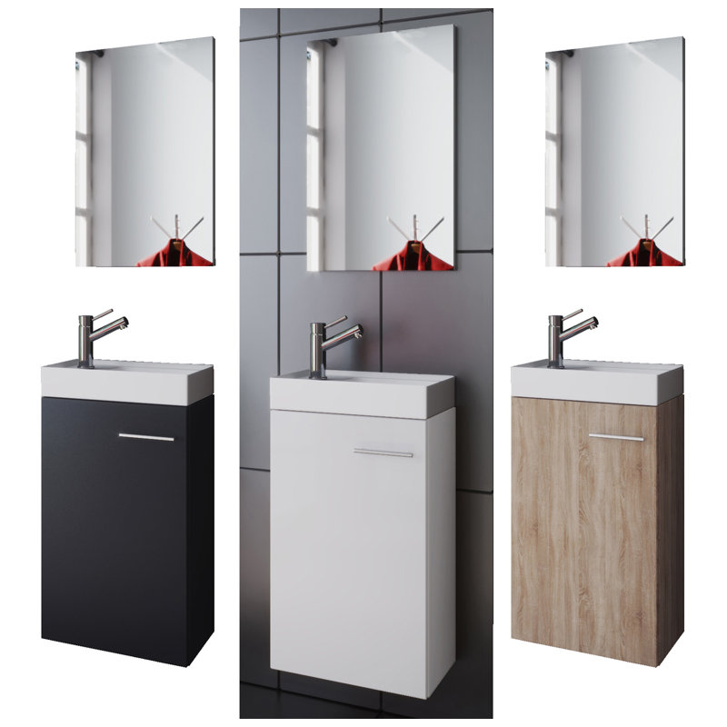 Trainor 410mm Wall Mounted Vanity Unit, Black