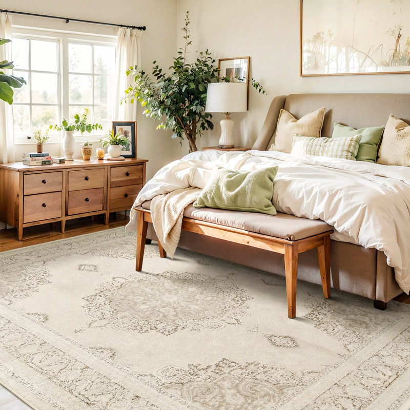 Classic Medalion Khaki Area Rug, Rectangle 240 x 300 cm