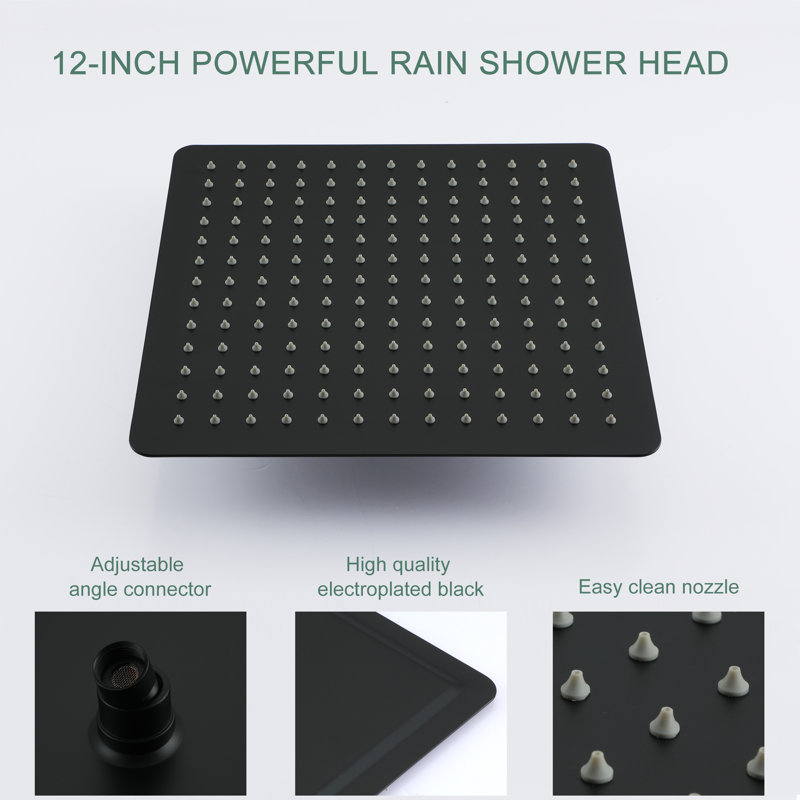 Matte Black Dual Shower Head with Handheld and Rain Spray