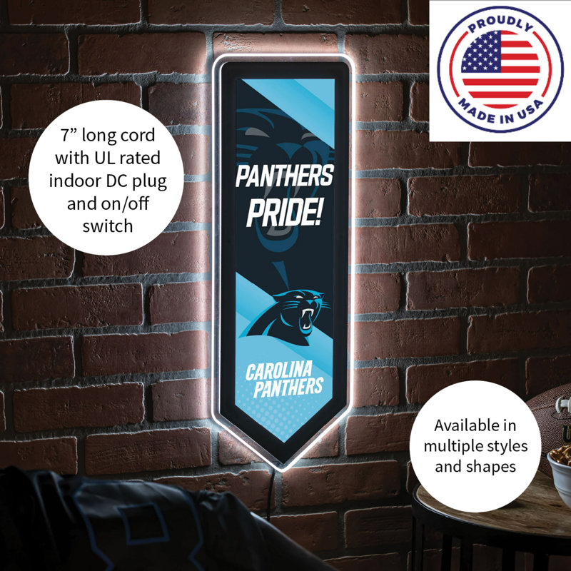 Plaque murale lumineuse NFL, Carolina Panthers