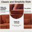 Canapé de 103 pouces à assise profonde et confortable avec coussin, adapté à la décoration de chambre à coucher, de salon, d'appartement, de bureau ou de dortoir-1244702875