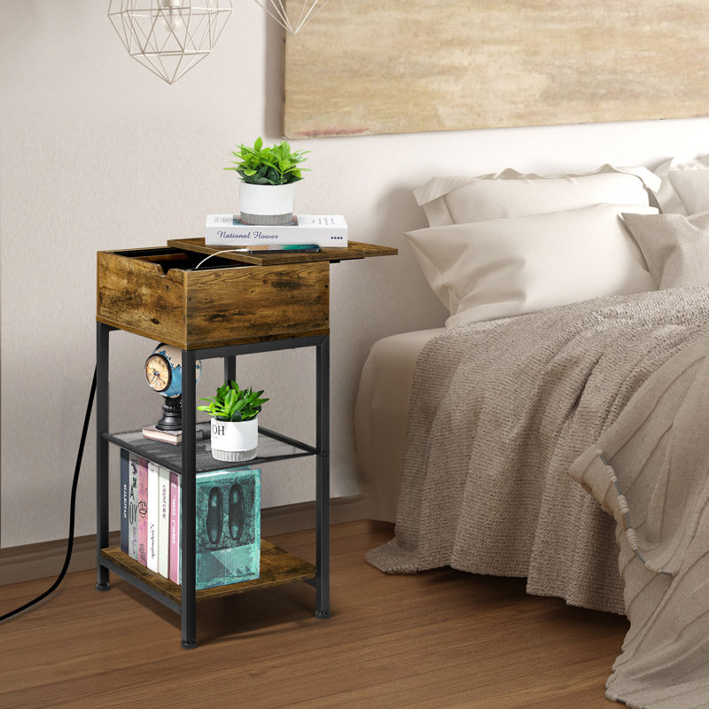 Sidiki End Table and Built-In Outlets