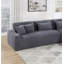 Canapé modulaire moderne à 2 pièces en tissu velours côtelé gris foncé-1228415882