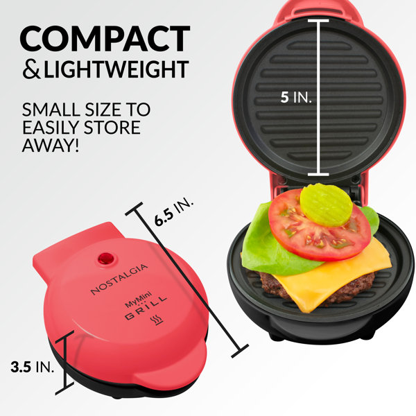 Dash Mini Countertop Grill Single Serve 4 Inch Hamburger Sandwich Maker  Aqua