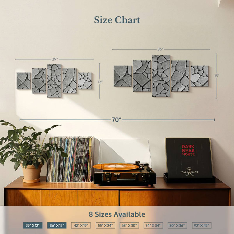 Stone Mosaic Pattern, 12" H x 29" W