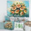 Bouquet de fleurs rétro rose foncé - peinture sur toile