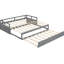 Lit de jour extensible gris avec lit gigogne, idéal pour accueillir plusieurs invités, transformation de lit simple à très grand lit, lit de jour équipé de lit gigogne Pine Legs, petits espaces peu encombrants, conception de lit convertible, bois-961810975