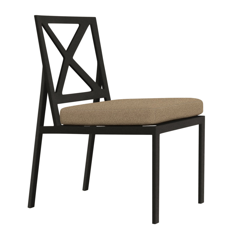 Marin Outdoor Dining Side Chair, Carbon Black, Flagship Stone Sunbrella®