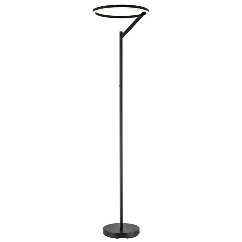 180cm LED Traditional Floor Lamp, Matte Black, Black