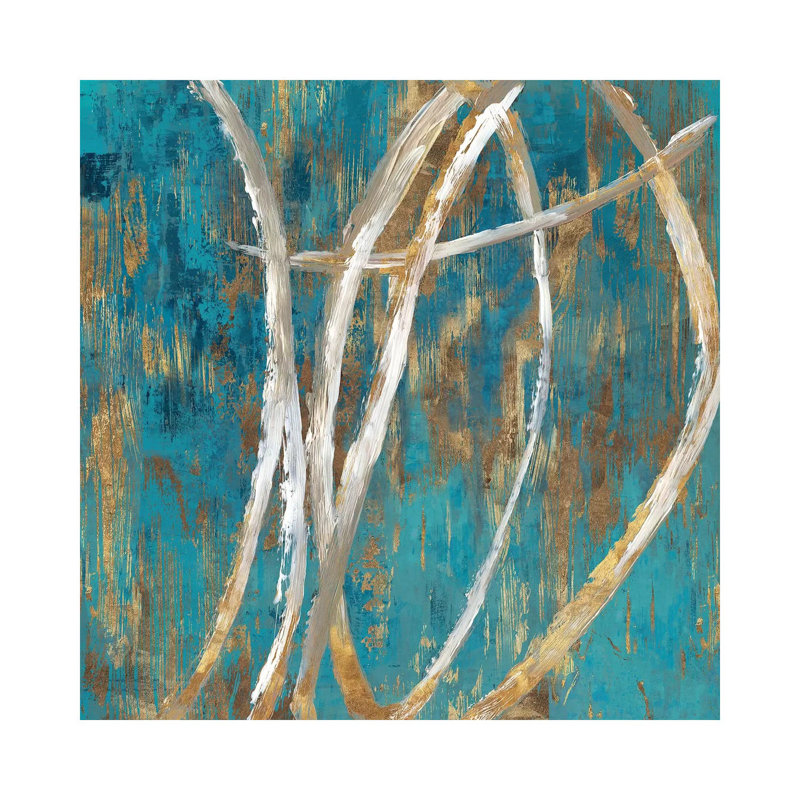 Teal Abstract II by PI Galerie - Wrapped Canvas Painting, 30.48 cm H x 30.48 cm W