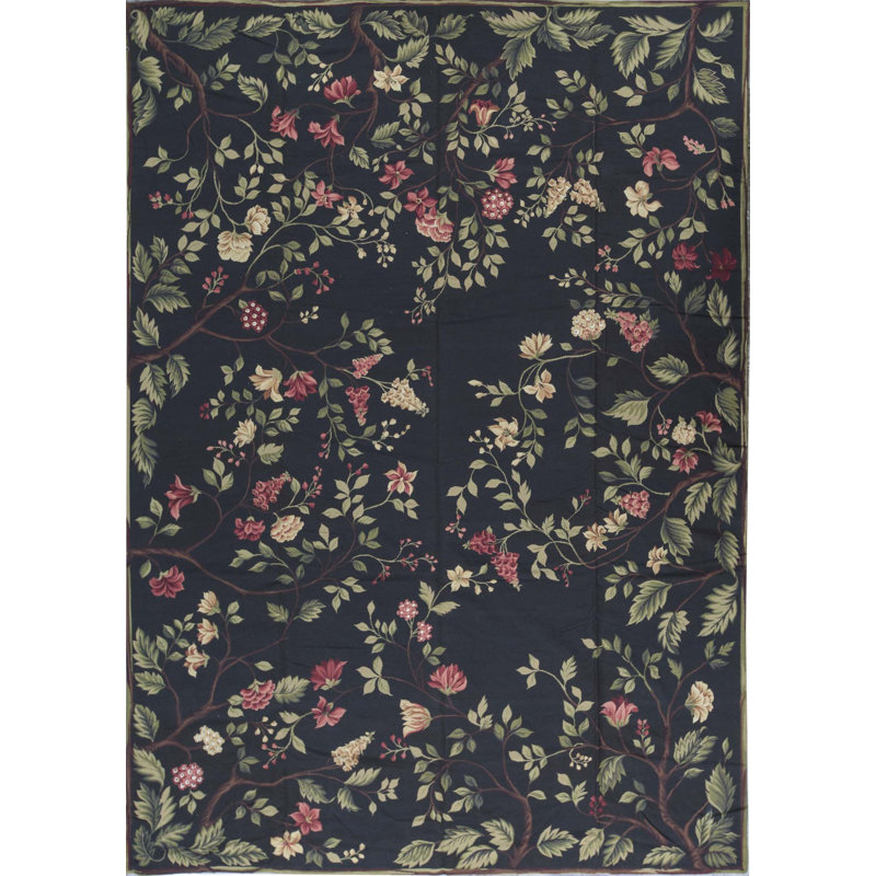 Hand-Knotted High-Quality Black Area Rug