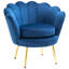 Chaise d'appoint luxueuse en velours, structure en acier, conception moderne de lotus pour la maison