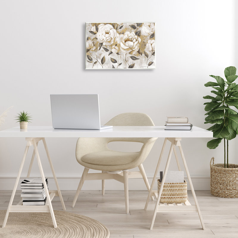 Plaque murale chaleureuse avec fleurs neutres, design par Carol Robinson, H 13 po x l 19 po