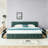 King Size Upholstered Bed ,Comfortable Upholstered Bed Frame, Chenille Fabric-1673239337-1673239350
