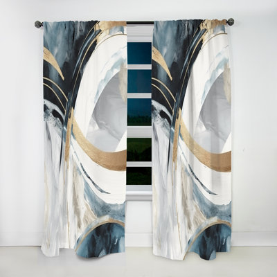Rideau en velours moderne noir et or Fusion Of Marble II - obscurcissant - 1 panneau