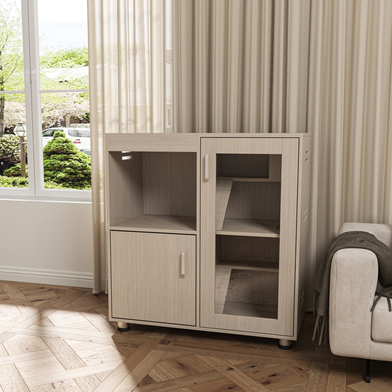 Grande cage à hamster avec compartiment de rangement et fenêtres en acrylique - pour cochon d'Inde, fabrication en bois de chinchilla, environnement respirant pour les petits animaux: 4 rangements, panneaux, ventilation, installation facile