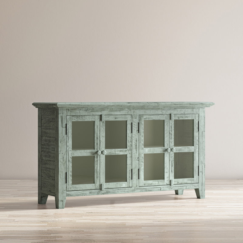 Buffet en bois d'acacia massif Beth 54 ", Côté vague