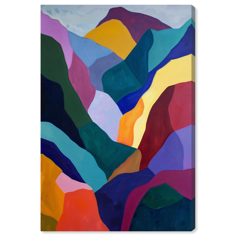 Art mural abstrait Mid-Century, Toile tendue, H 36 po x l 24 po
