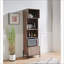 Armoire de cuisine Bakers Rack avec 4 tablettes ouvertes 1 porte | Brun foncé | Contemporain | Panneau de particules