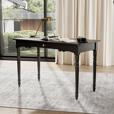 47.2'' W Solid Wood Base Writing Desk With Drawer