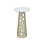 Table d'appoint dorée avec plateau en marbre blanc et table d'appoint moderne avec base en aluminium 11 x 11 x 21,25 po