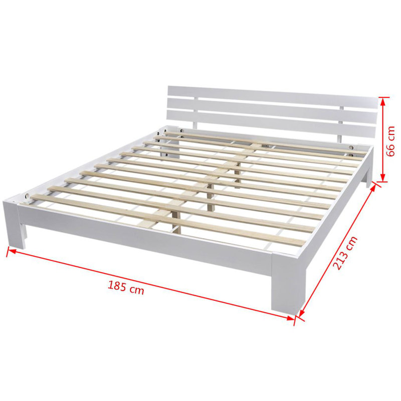 vidaXL Bed Frame Solid Pinewood, White, Super King (6')