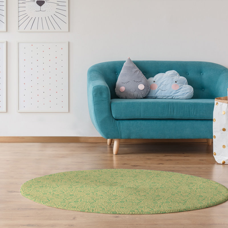 Tapis de zone jaune reg patterns, Rond 5 pi