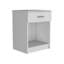Table de chevet H 21 po, un tiroir, tablette basse, plateau, blanc-1436014389