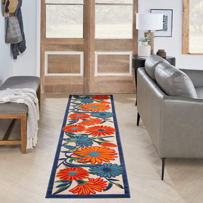 Alaris Aloha Floral Multicolor Indoor/Outdoor Area Rug, Runner 2'3" x 12"