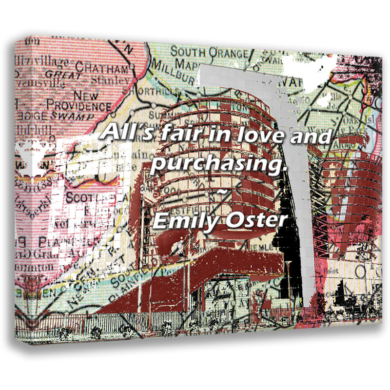 Citation artistique «Tout est juste amoureux et achat». Toile tendue par Emily Oster