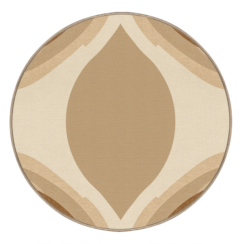 Tapis brun doux et moelleux Défino, Rond 5 pi