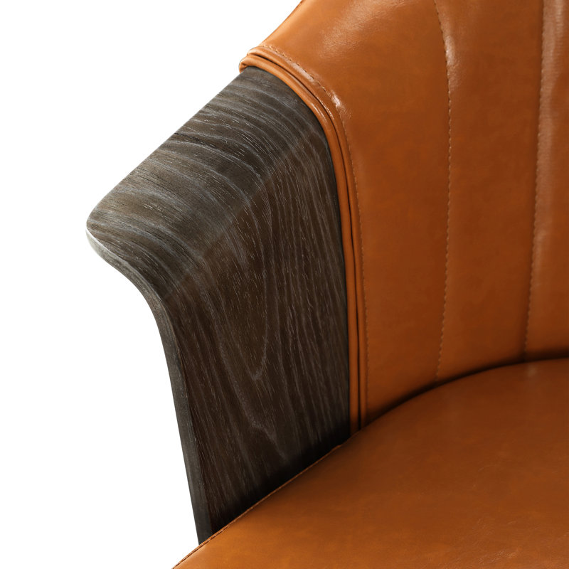 Faux Leather Swivel Task Chair, Brown