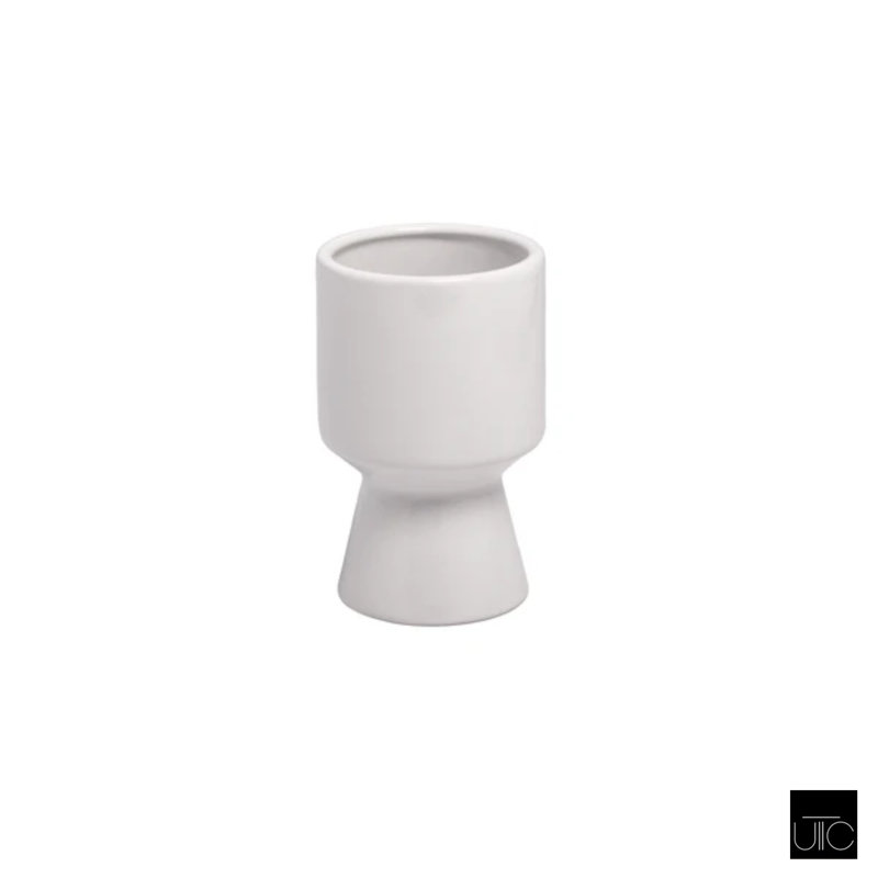 Pot à fleurs rond en céramique Totem, 10,00 po x 10,00 po x H 15,50 po