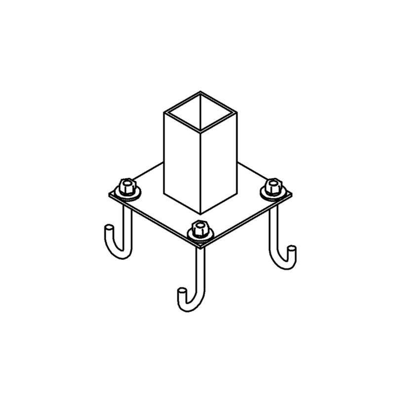 Small Square Pier Mount Outdoor, Coastal Dark Smoke