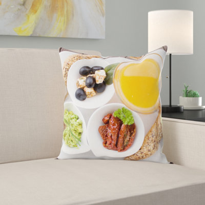 Breakfast Square Pillow Cover & Insert