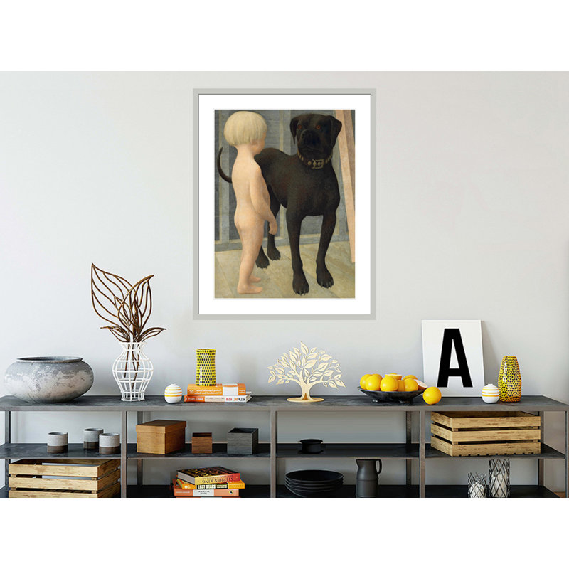 «Child and Dog» par Alex Colville - impression giclée encadrée, H 41,5 po x l 32,84 po