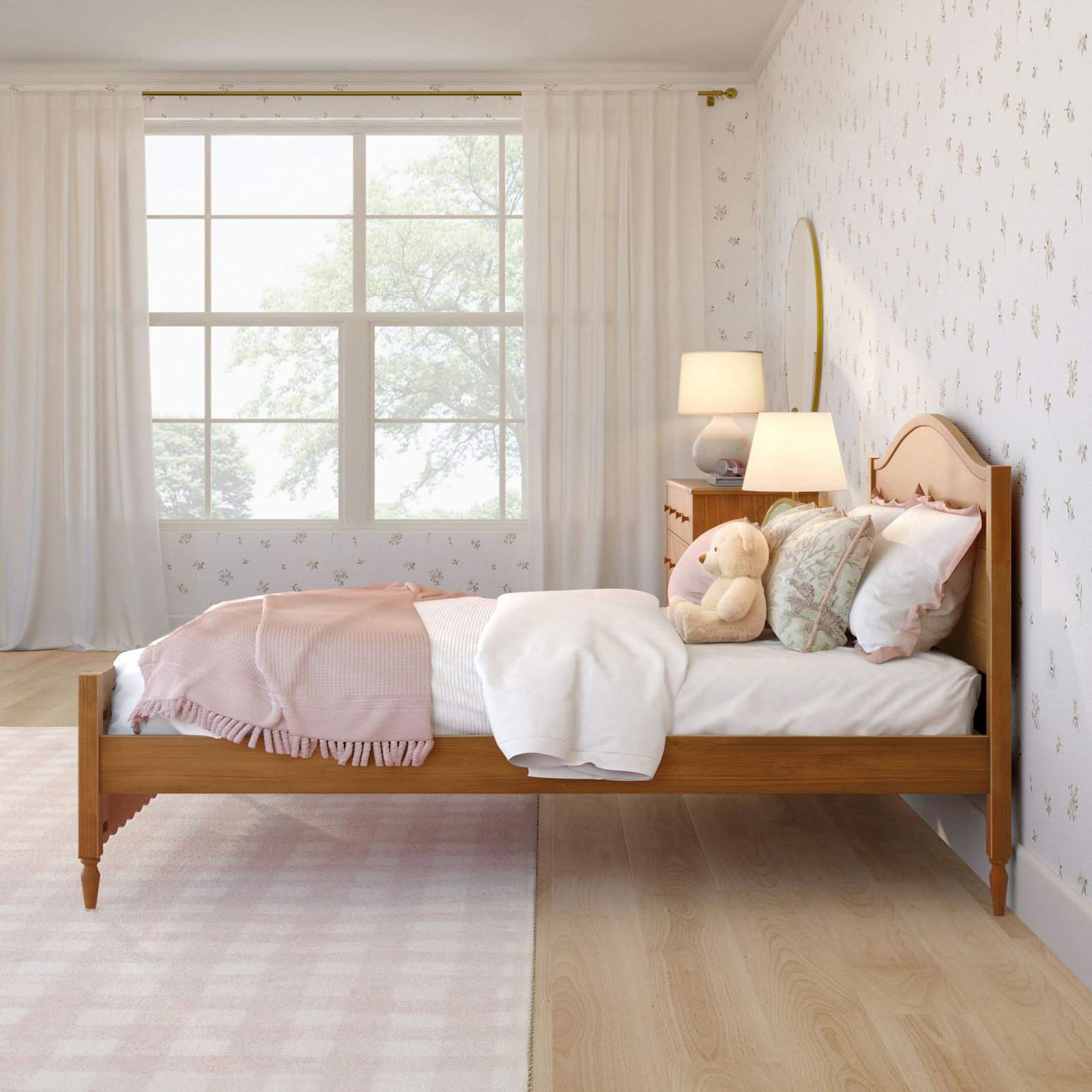 Charlotte Twin Single Bed, Pecan, Full