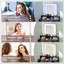 Bureau de maquillage avec miroir, 3 lumières DEL de couleur, tiroirs, blanc-49353971