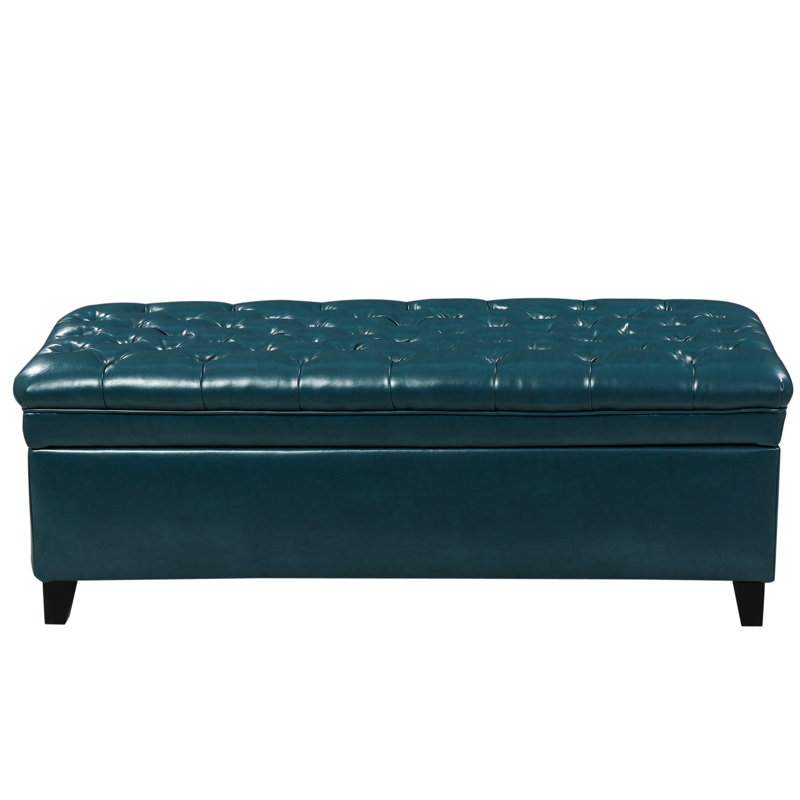 Storage - Teal Colored Pu For Storage, 49.21 In. Depth, 20.87 Width, 17.93 Height, 31.66 Lb. Heavyweight In Fabric With Compartment, D, W, H, M