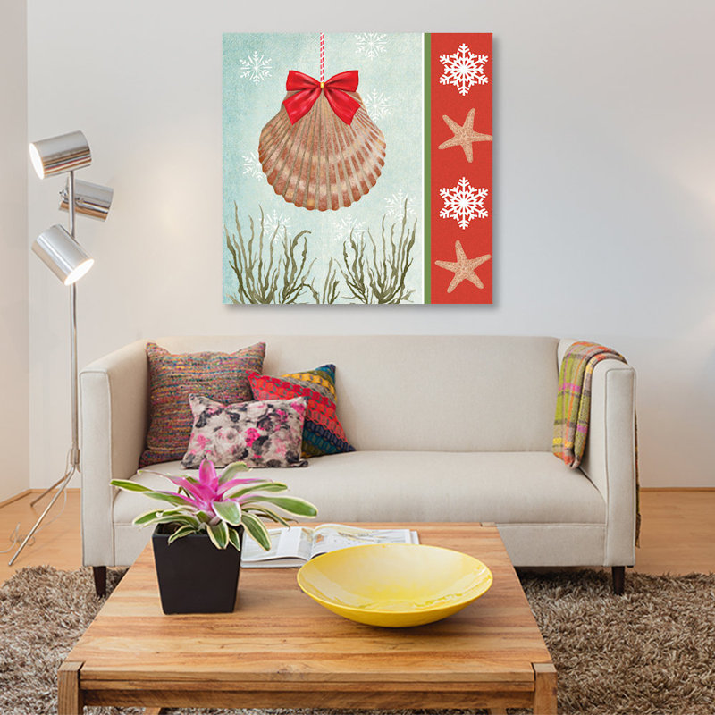 « christmas côtier i », impression sur toile, H 26 po x l 26 po x P 1,5 po, Toile tendue, Pas de tapis