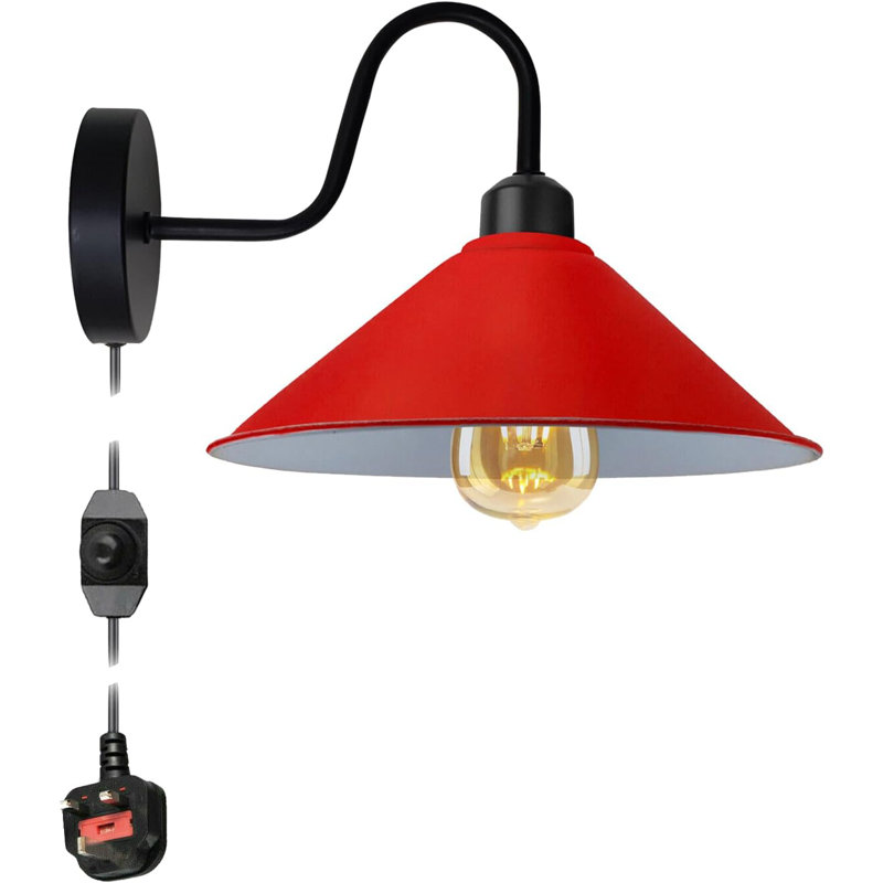 Anastasha Plug-in Armed Sconce, Red