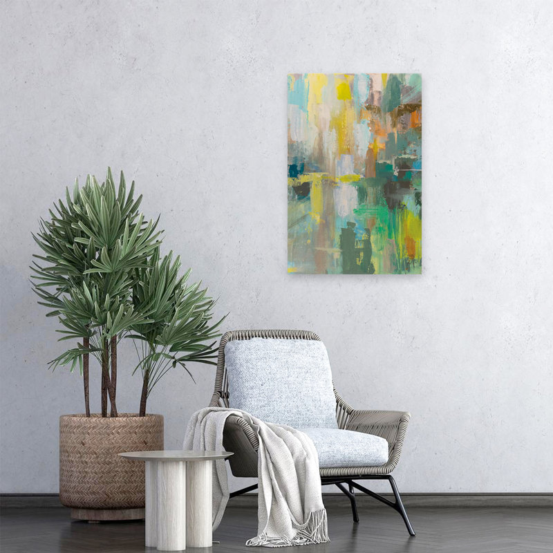 Art abstrait et reflet turquoise II, H 24 po x l 16 po