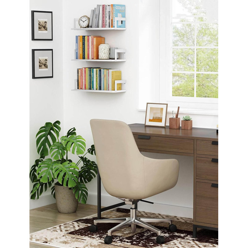 Set Of 3 , 17" Floating Wall Bookshelves, White