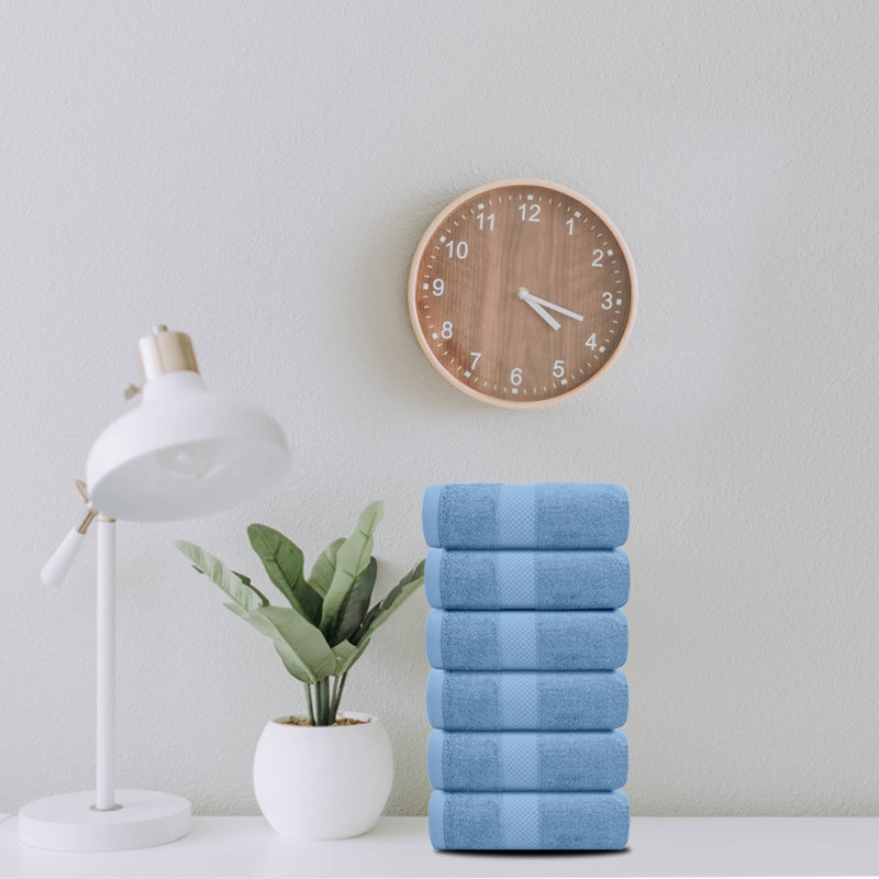 Débarbouillette 100% coton Alderic, Bleu clair