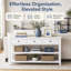 Console multifonctionnelle avec tablettes et tiroirs - Style Mid-Century pour tout espace-1355808031-1355808029