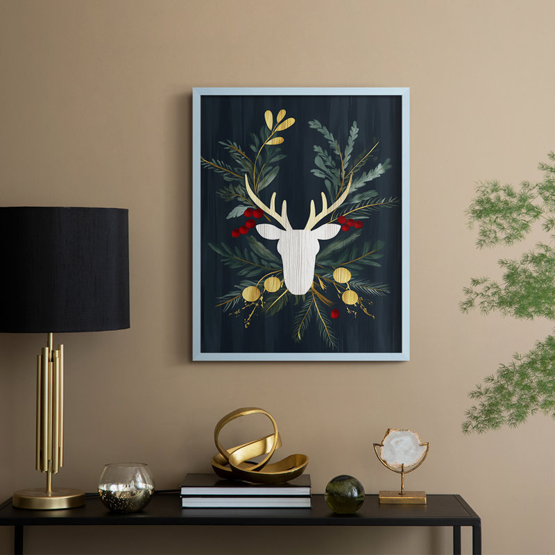 Reproduction encadrée - bois massif, H 15 po x l 12 po, Bleu