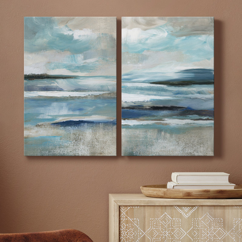 " Distant Drama I " 2 - Pieces Painting Print, Wrapped Canvas, 27" H x 36" W x 1" D