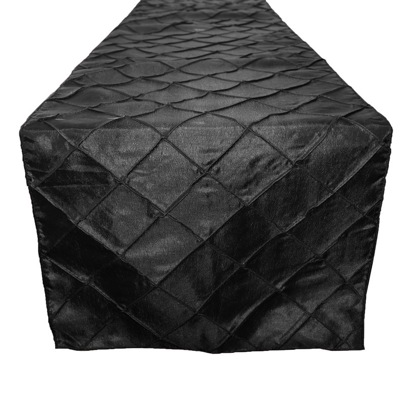 Solid Color Table Runner, Black, 120" x 12"