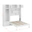 Grand lit escamotable mural avec armoire supérieure, tablettes et garde-robe-923777609
